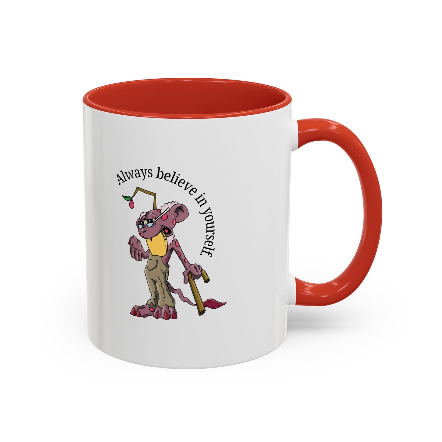 DOOFBERRIES -- Always Believe in Yourself, Unique Gift for Coffee Lovers, Inspirational Drinkware, Cute Character Mug