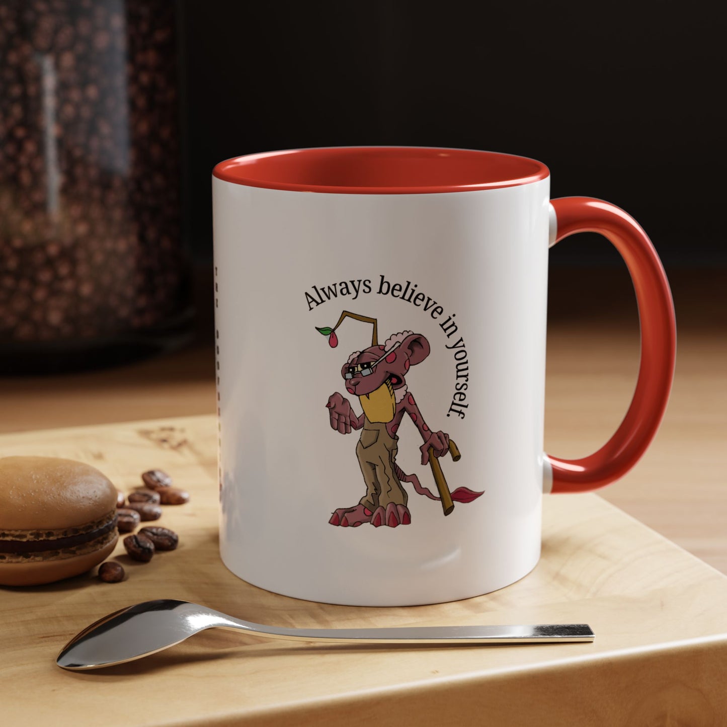 DOOFBERRIES -- Always Believe in Yourself, Unique Gift for Coffee Lovers, Inspirational Drinkware, Cute Character Mug