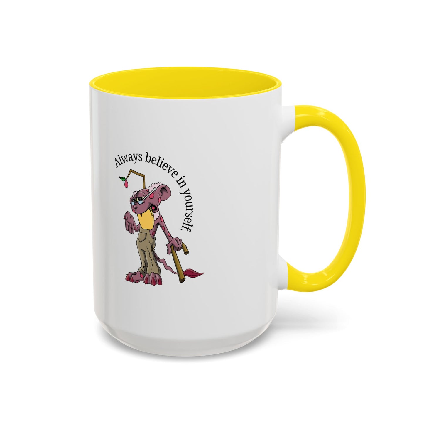 DOOFBERRIES -- Always Believe in Yourself, Unique Gift for Coffee Lovers, Inspirational Drinkware, Cute Character Mug