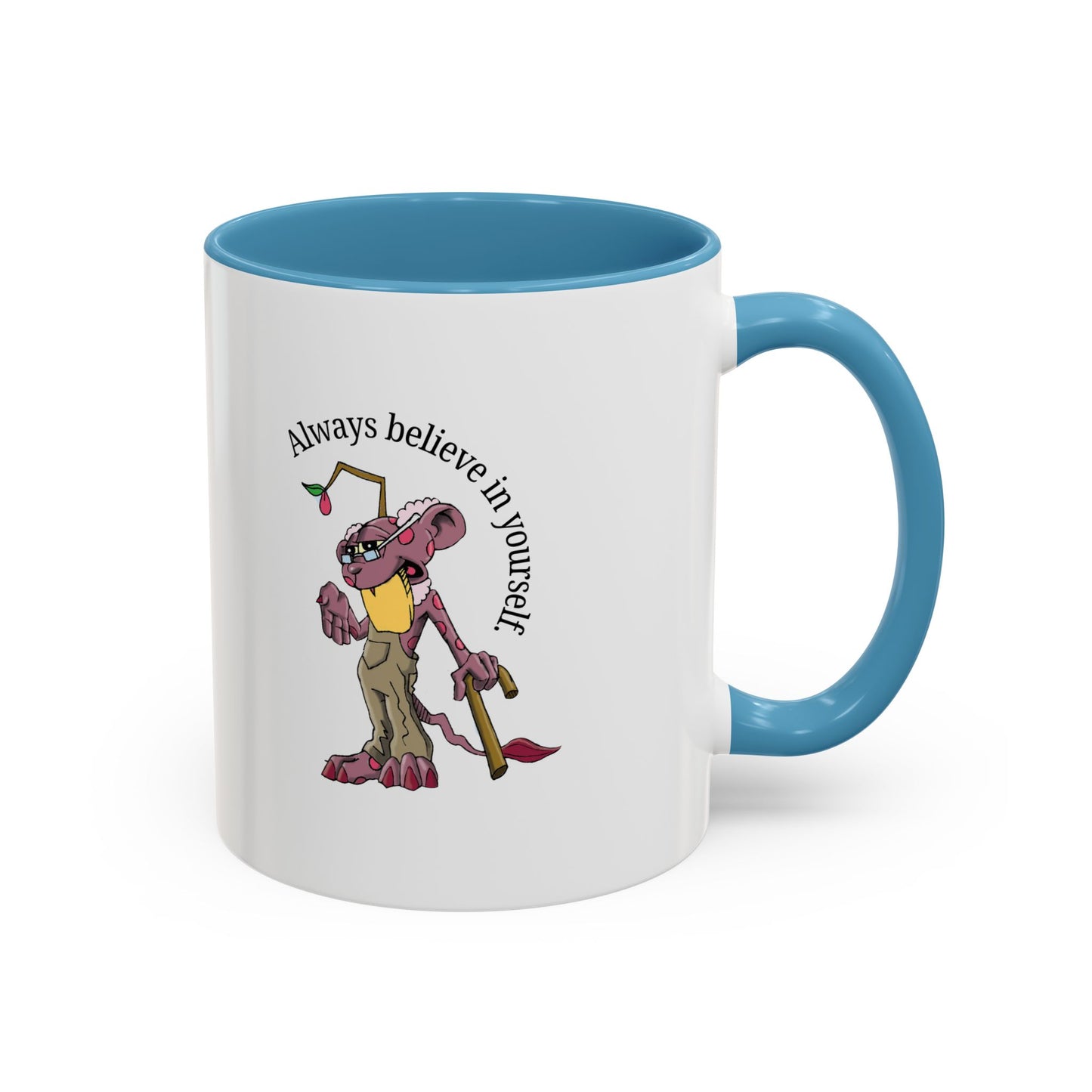 DOOFBERRIES -- Always Believe in Yourself, Unique Gift for Coffee Lovers, Inspirational Drinkware, Cute Character Mug