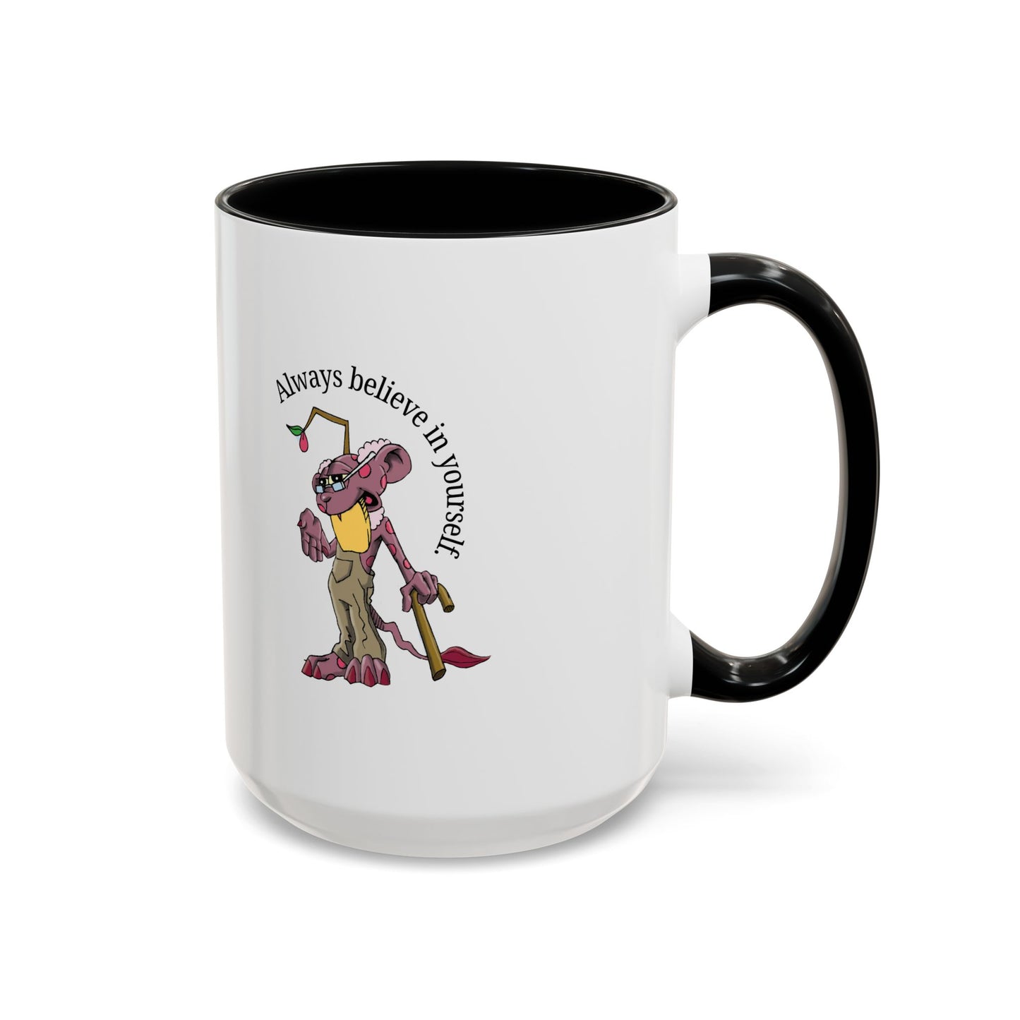 DOOFBERRIES -- Always Believe in Yourself, Unique Gift for Coffee Lovers, Inspirational Drinkware, Cute Character Mug
