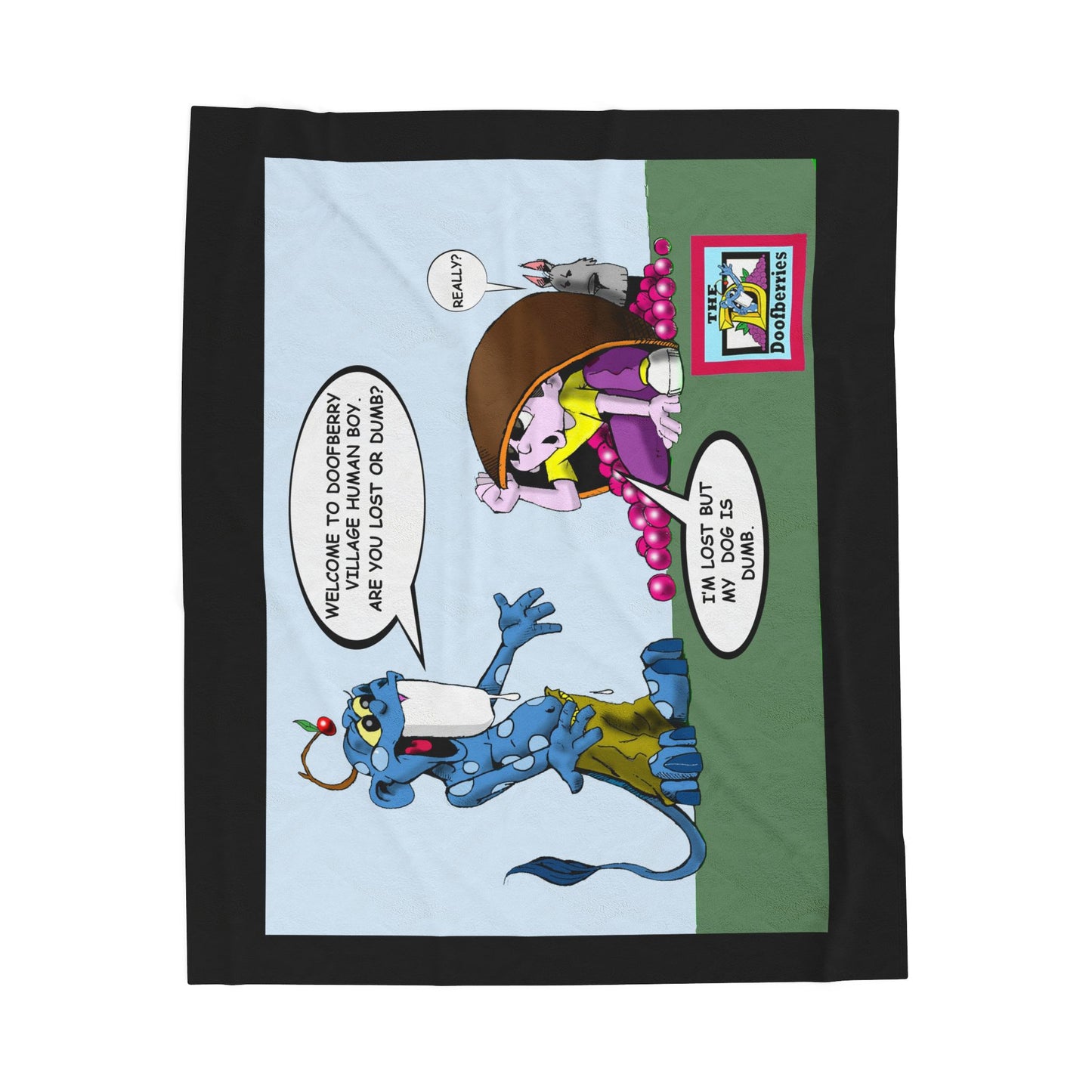 Whimsical Velveteen Plush Blanket - Cozy Cartoon Comfort for Kids