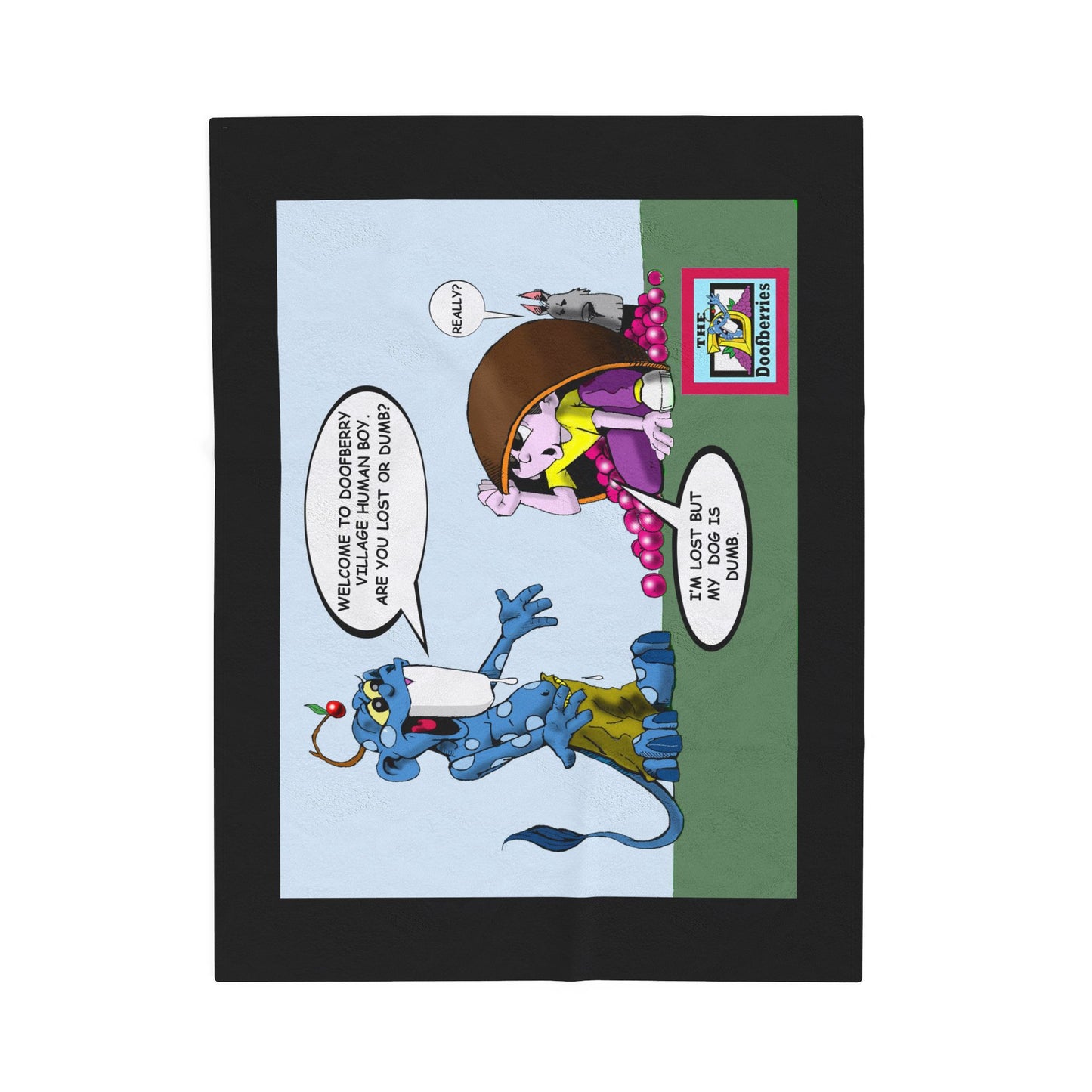 Whimsical Velveteen Plush Blanket - Cozy Cartoon Comfort for Kids