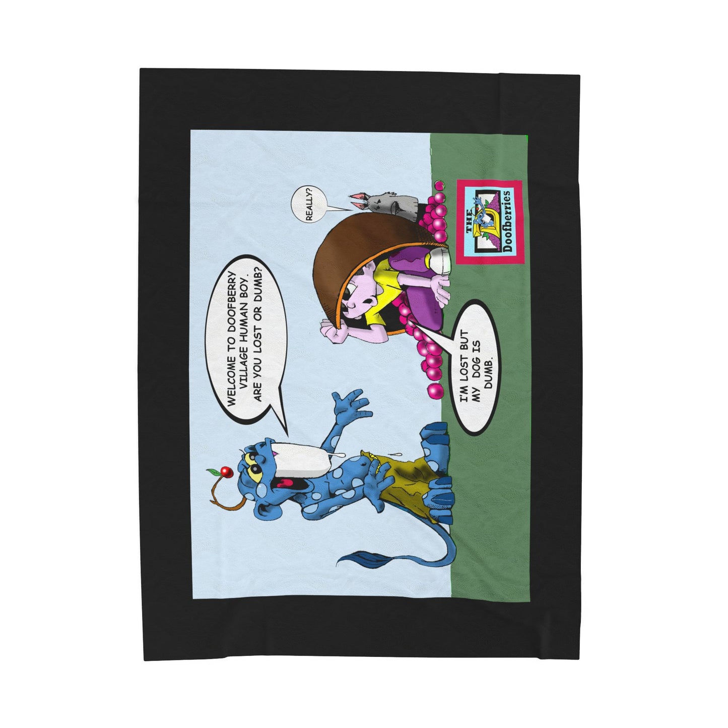 Whimsical Velveteen Plush Blanket - Cozy Cartoon Comfort for Kids