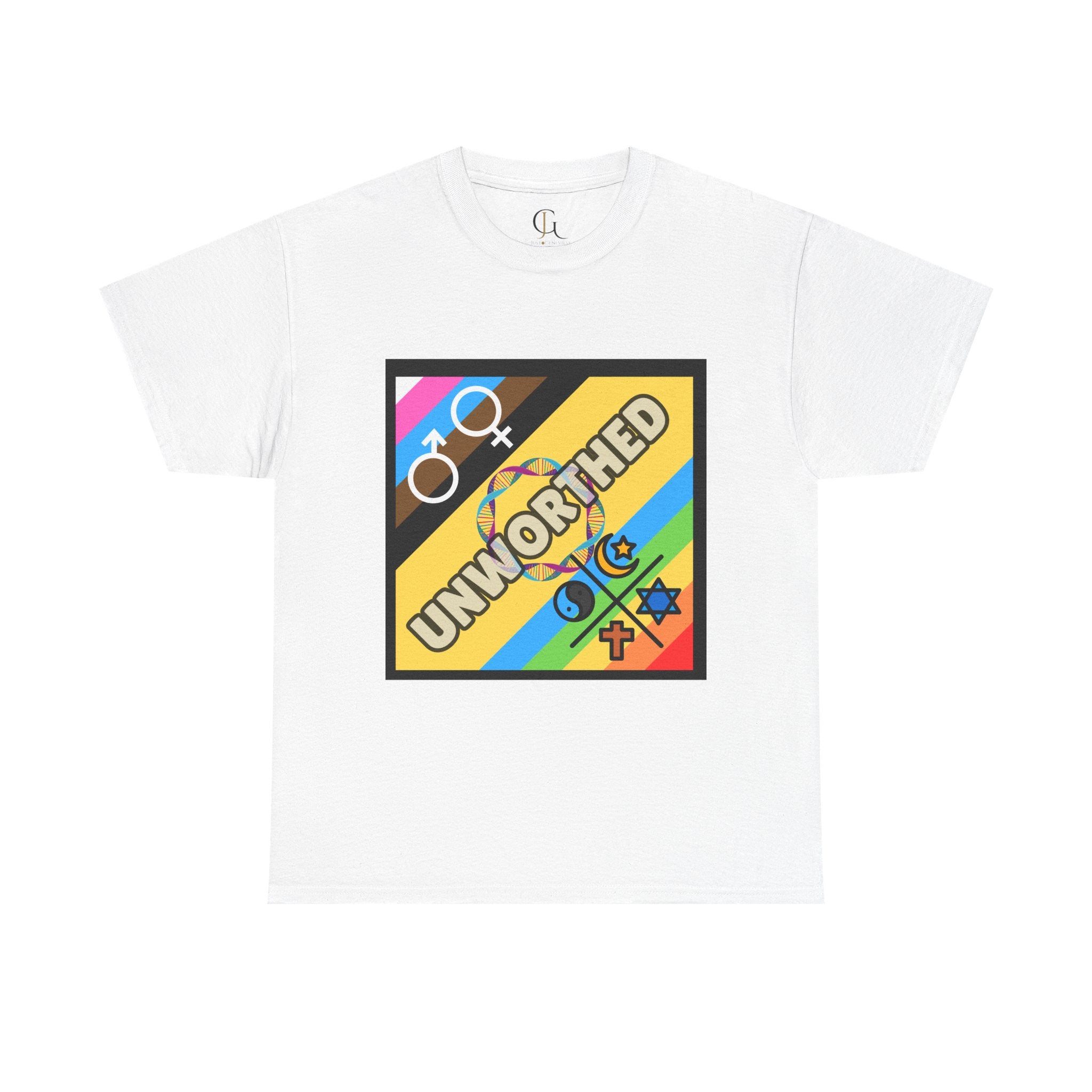 Unisex Heavy Cotton Tee - 'Unworthy' Graphic Shirt for Pride and Self-Expression