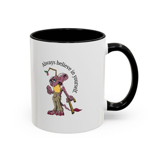 DOOFBERRIES -- Always Believe in Yourself, Unique Gift for Coffee Lovers, Inspirational Drinkware, Cute Character Mug