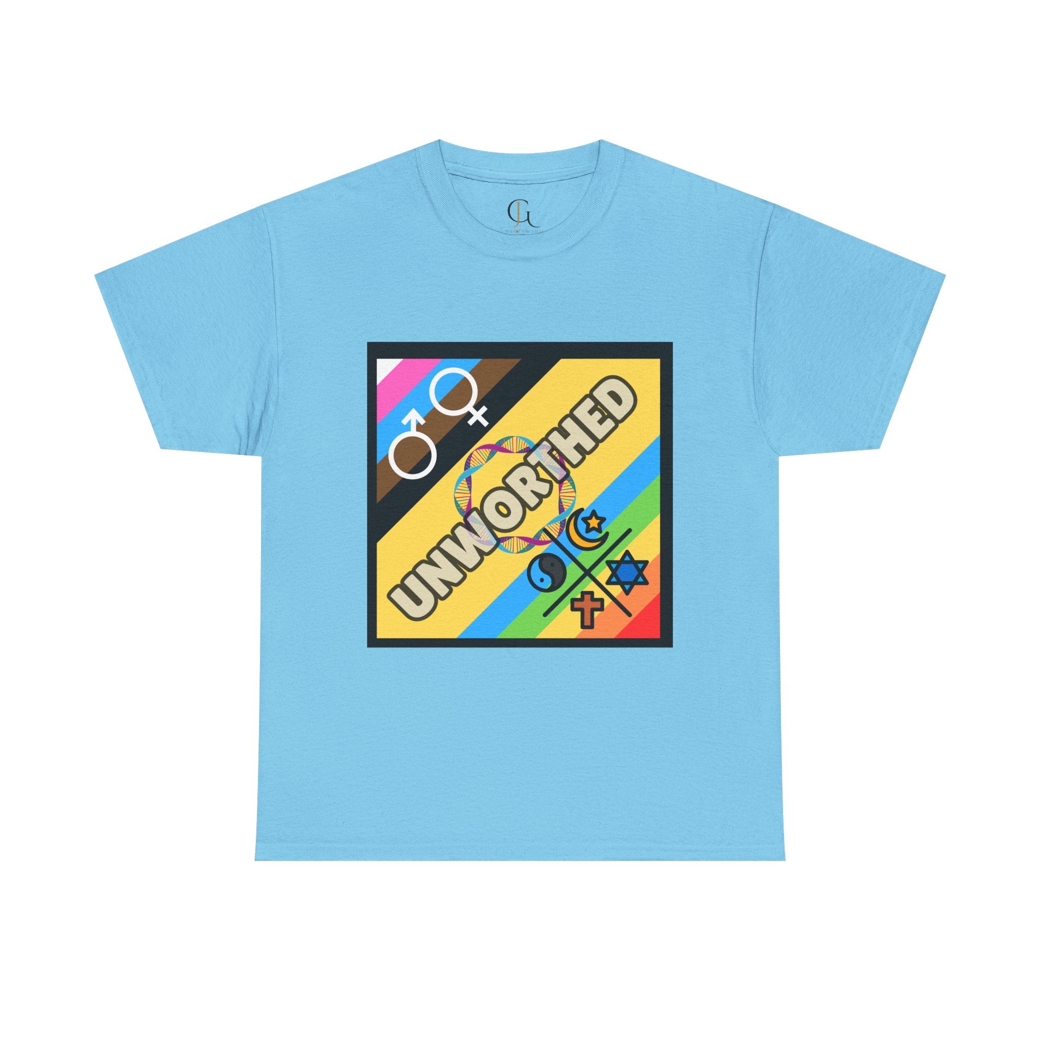 Unisex Heavy Cotton Tee - 'Unworthy' Graphic Shirt for Pride and Self-Expression