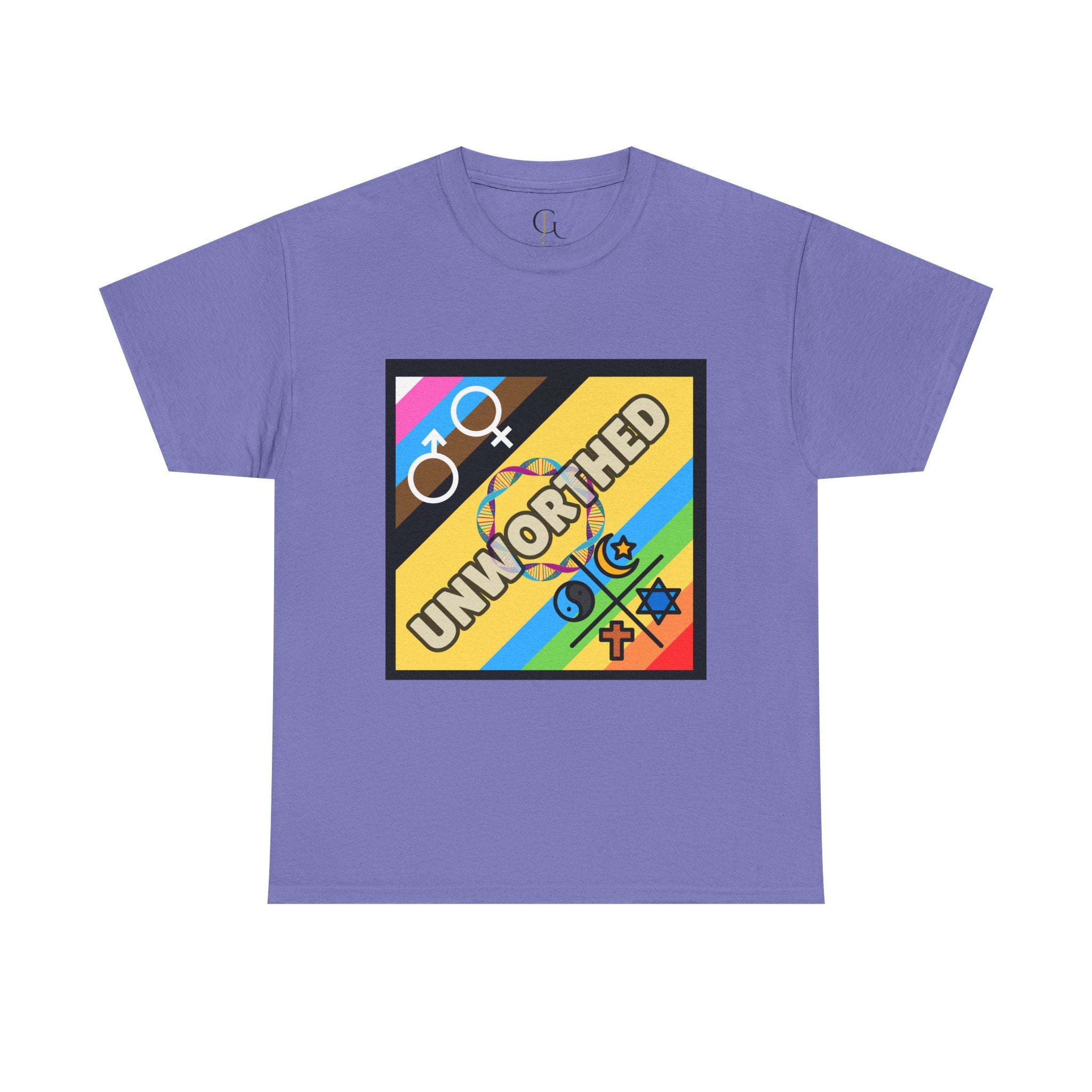 Unisex Heavy Cotton Tee - 'Unworthy' Graphic Shirt for Pride and Self-Expression