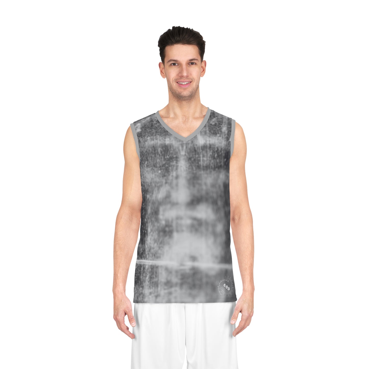 Shroud of Turin GRAY Basketball Jersey (AOP)